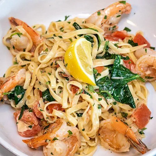 Shrimp pasta dish